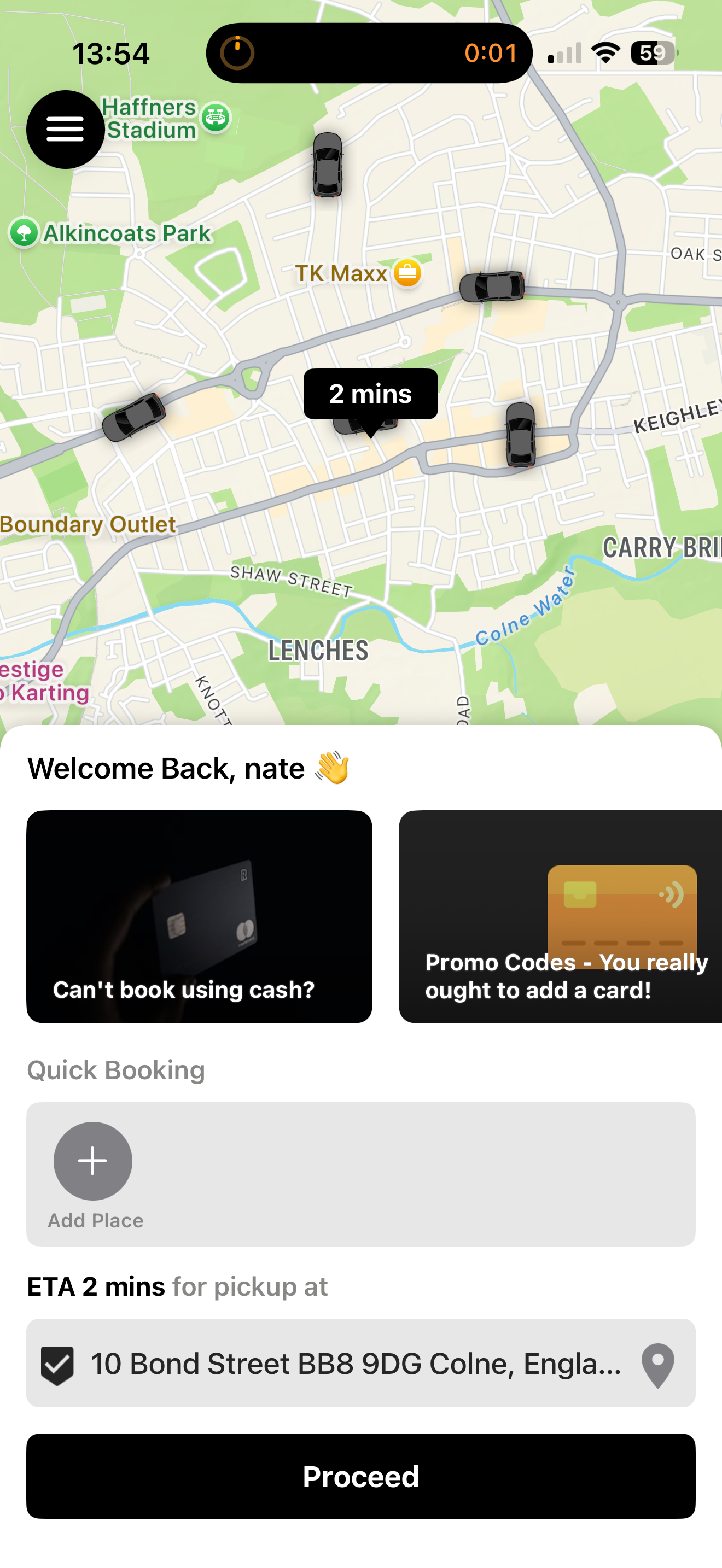 Ride Taxis app — book a taxi in seconds